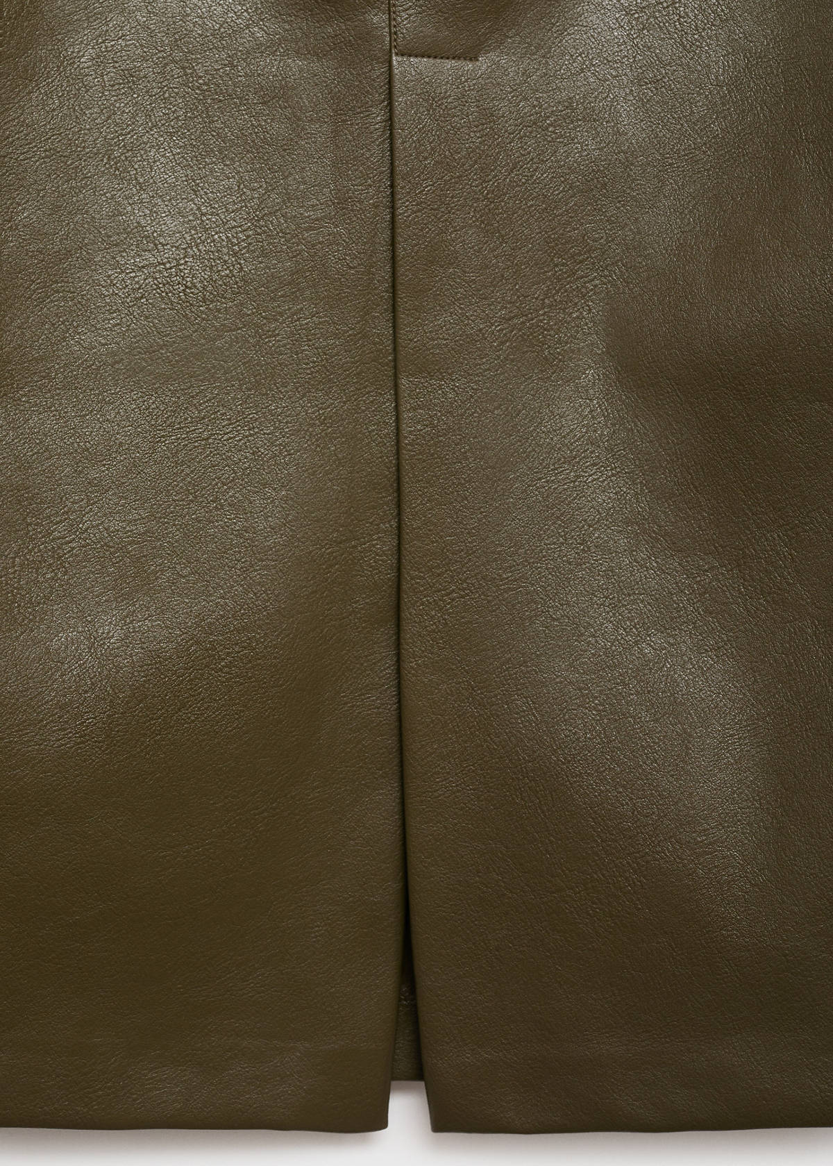 Faux-leather pencil skirt — Khaki
