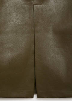 Faux-leather pencil skirt — Khaki 7