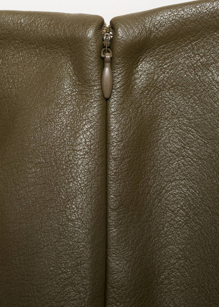 Faux-leather pencil skirt — Khaki