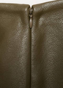 Faux-leather pencil skirt — Khaki 8