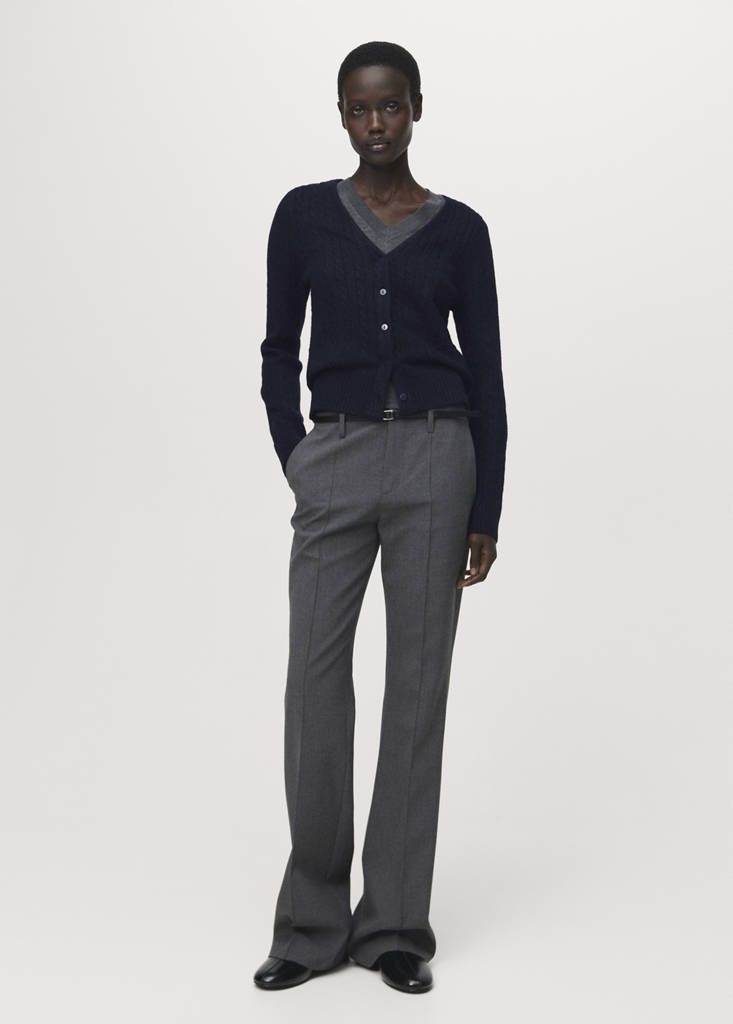 Knitted braided cardigan — Dark Navy