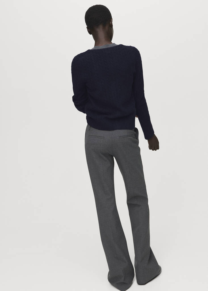 Knitted braided cardigan — Dark Navy