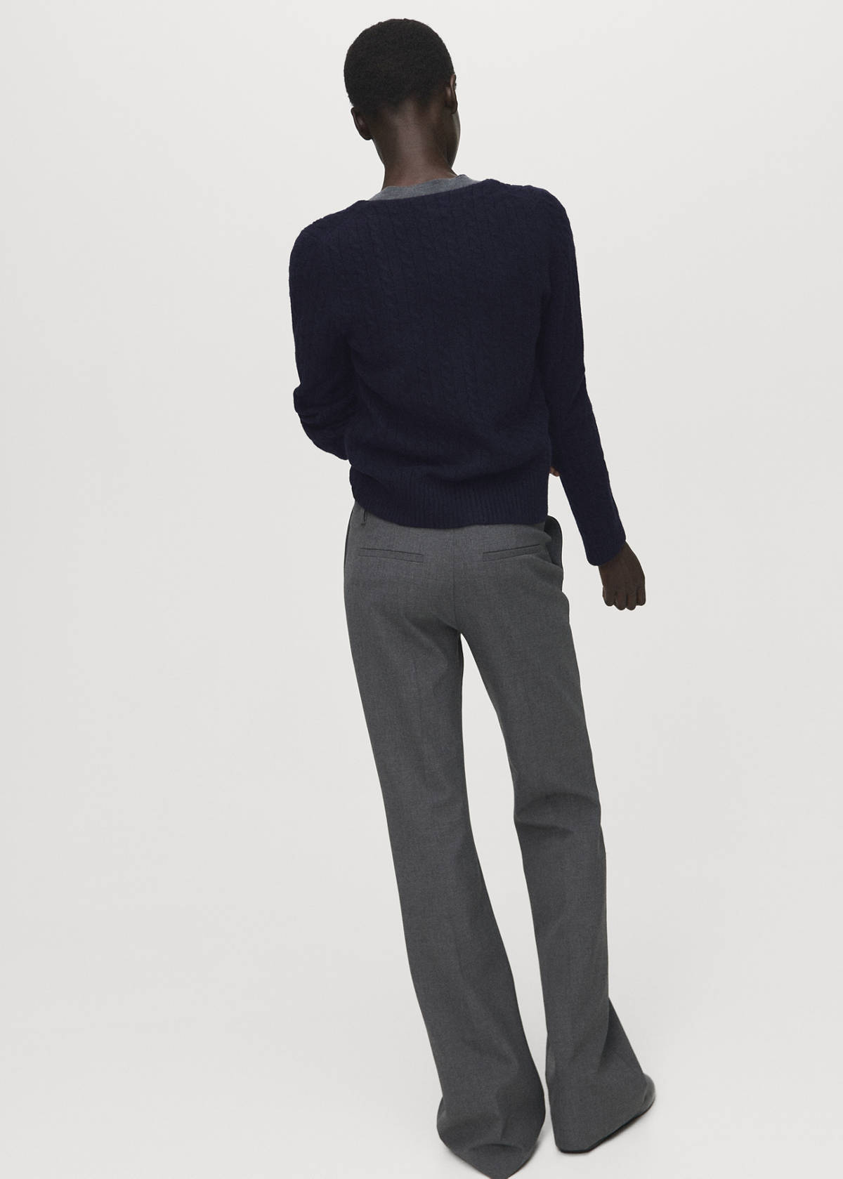 Knitted braided cardigan — Dark Navy