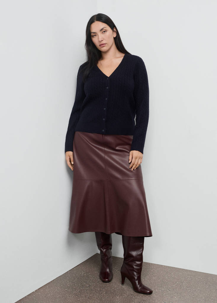 Knitted braided cardigan — Dark Navy