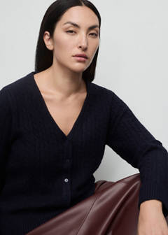 Knitted braided cardigan — Dark Navy 13