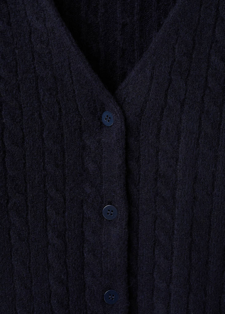 Knitted braided cardigan — Dark Navy