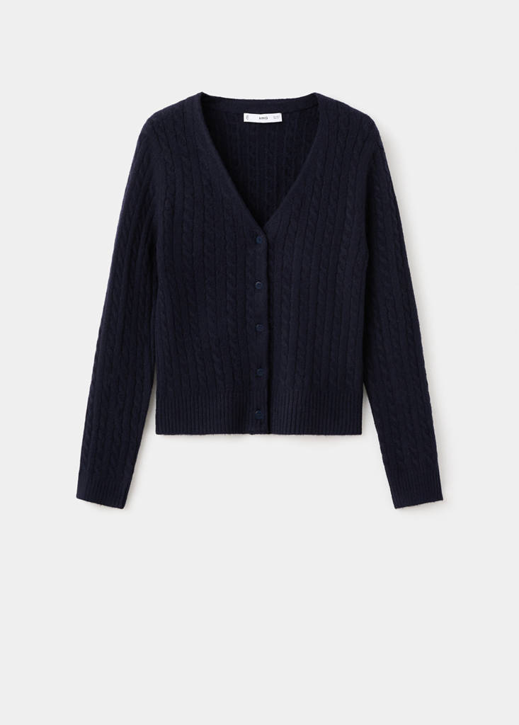 Knitted braided cardigan — Dark Navy