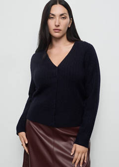 Knitted braided cardigan — Dark Navy 14
