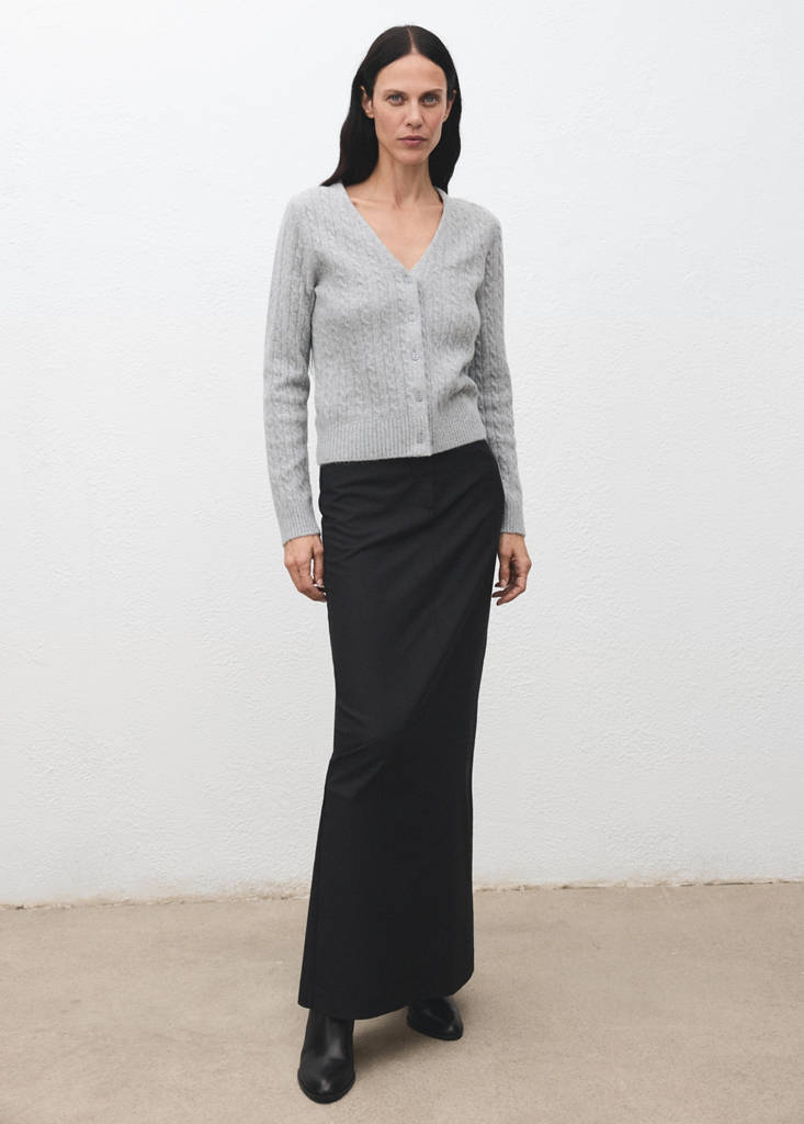 Knitted braided cardigan — Dark Heather Grey