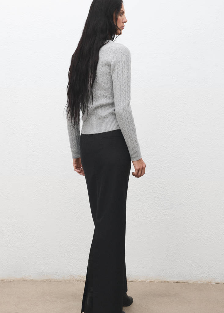 Knitted braided cardigan — Dark Heather Grey