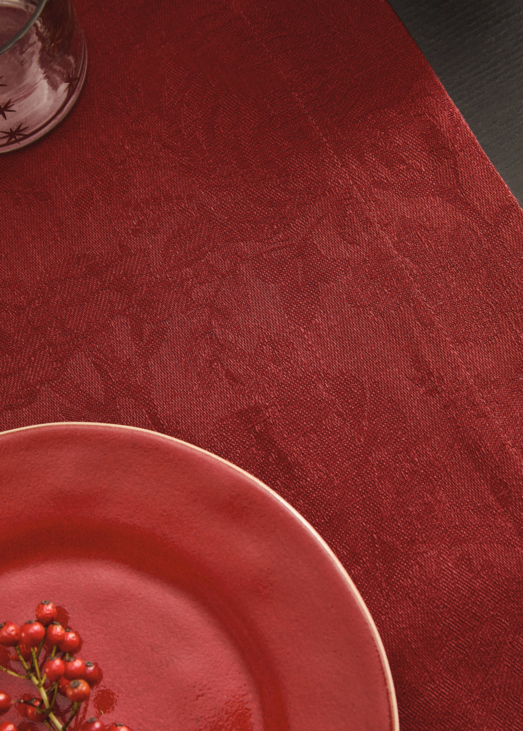 Jacquard-Tischläufer aus Leinen mit floralem Muster - Detail des Artikels 7