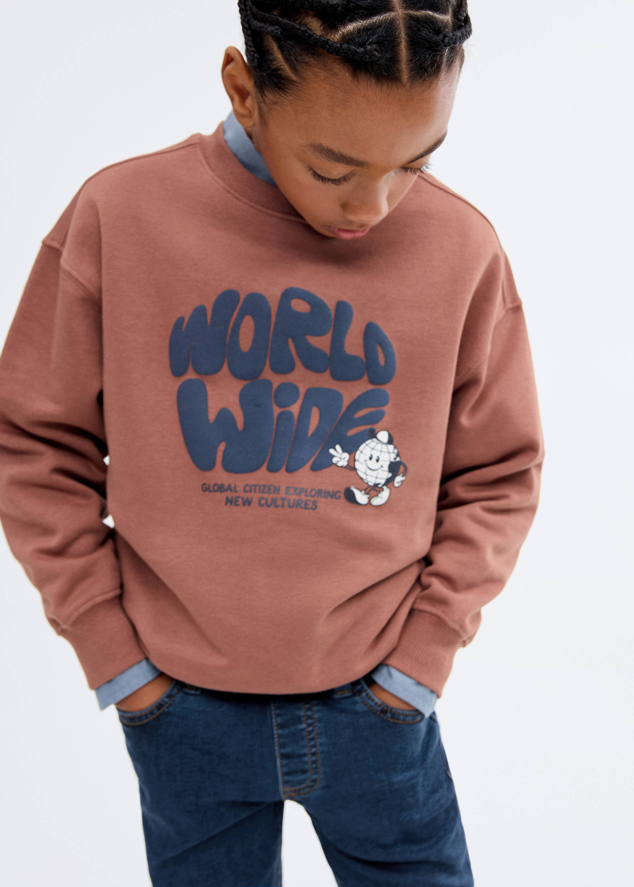 Sweat-shirt coton imprimé - Plan moyen