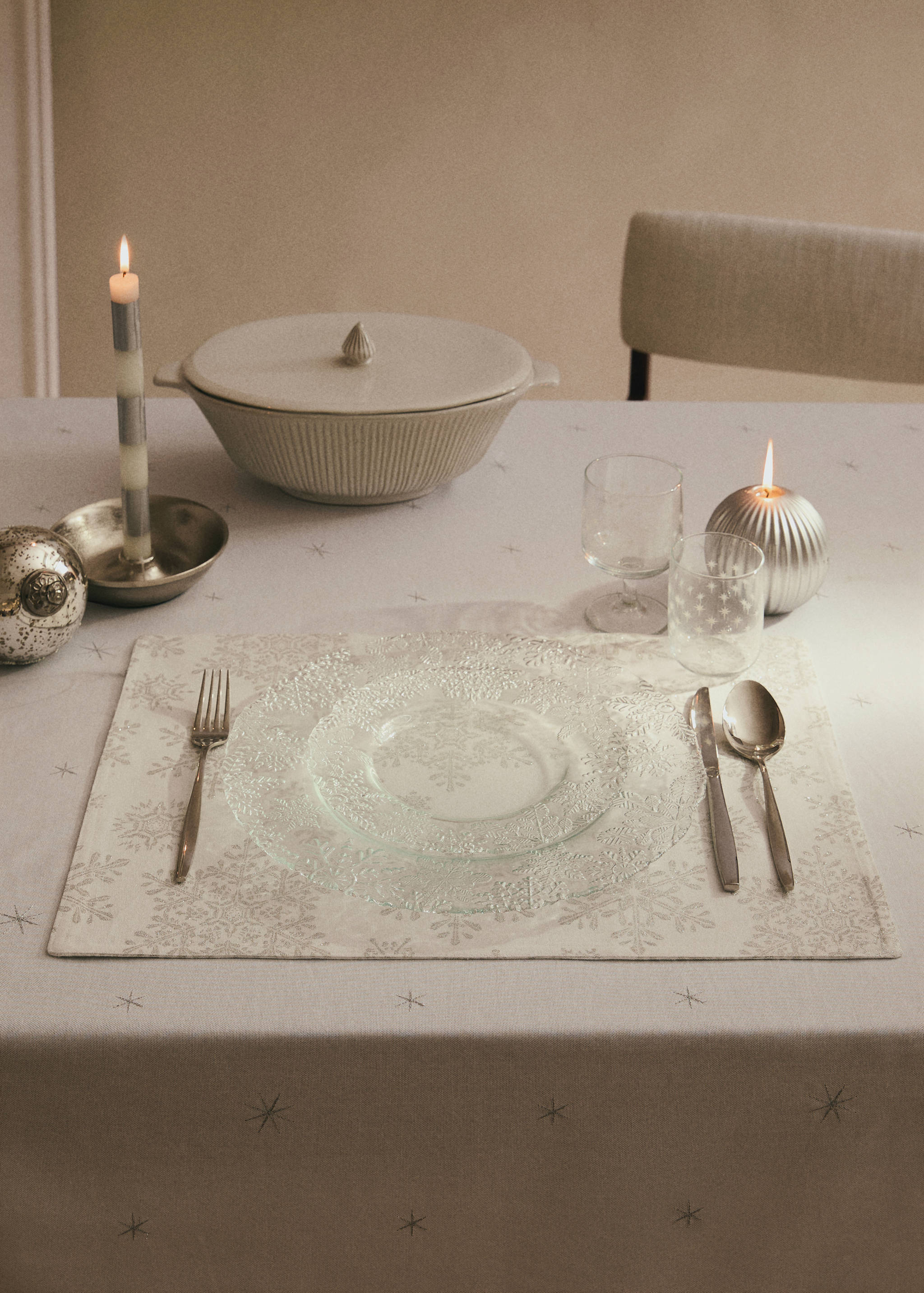 Set de table 100 % coton avec motifs de Noël - Plan général