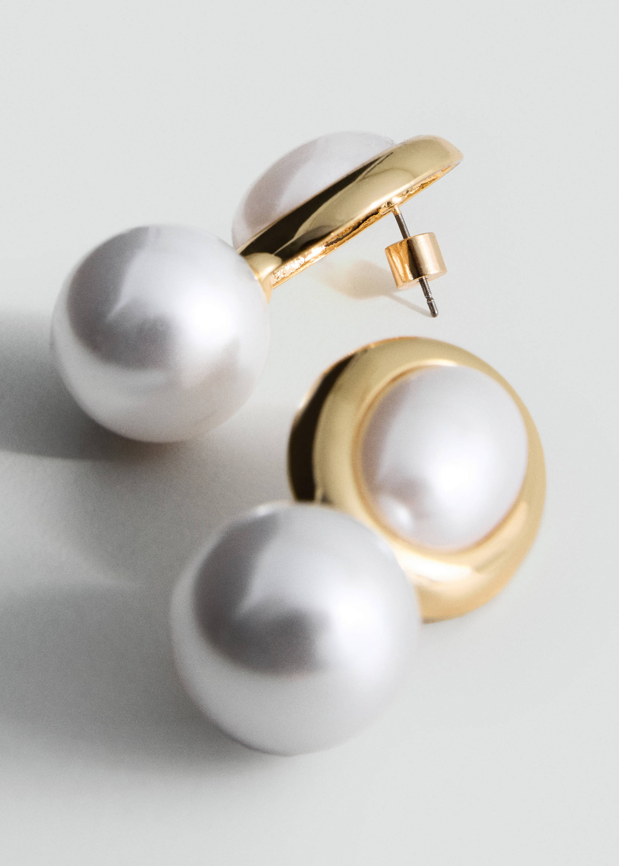 Combined pearl earrings - Medium plane