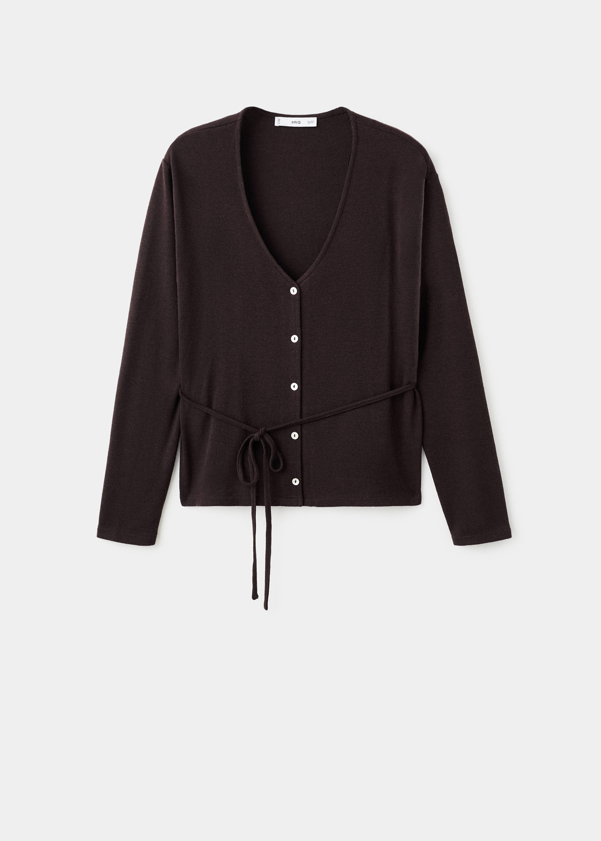 Вязаный кардиган с поясом - Изделие без модели