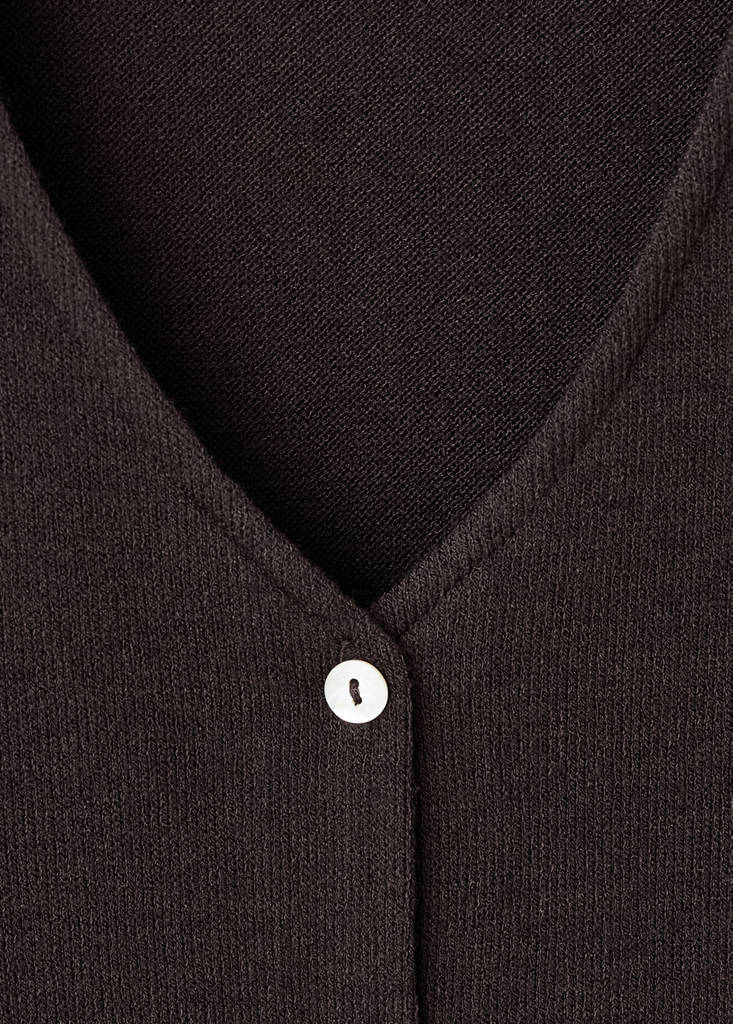 Knitted cardigan with bow — Brown