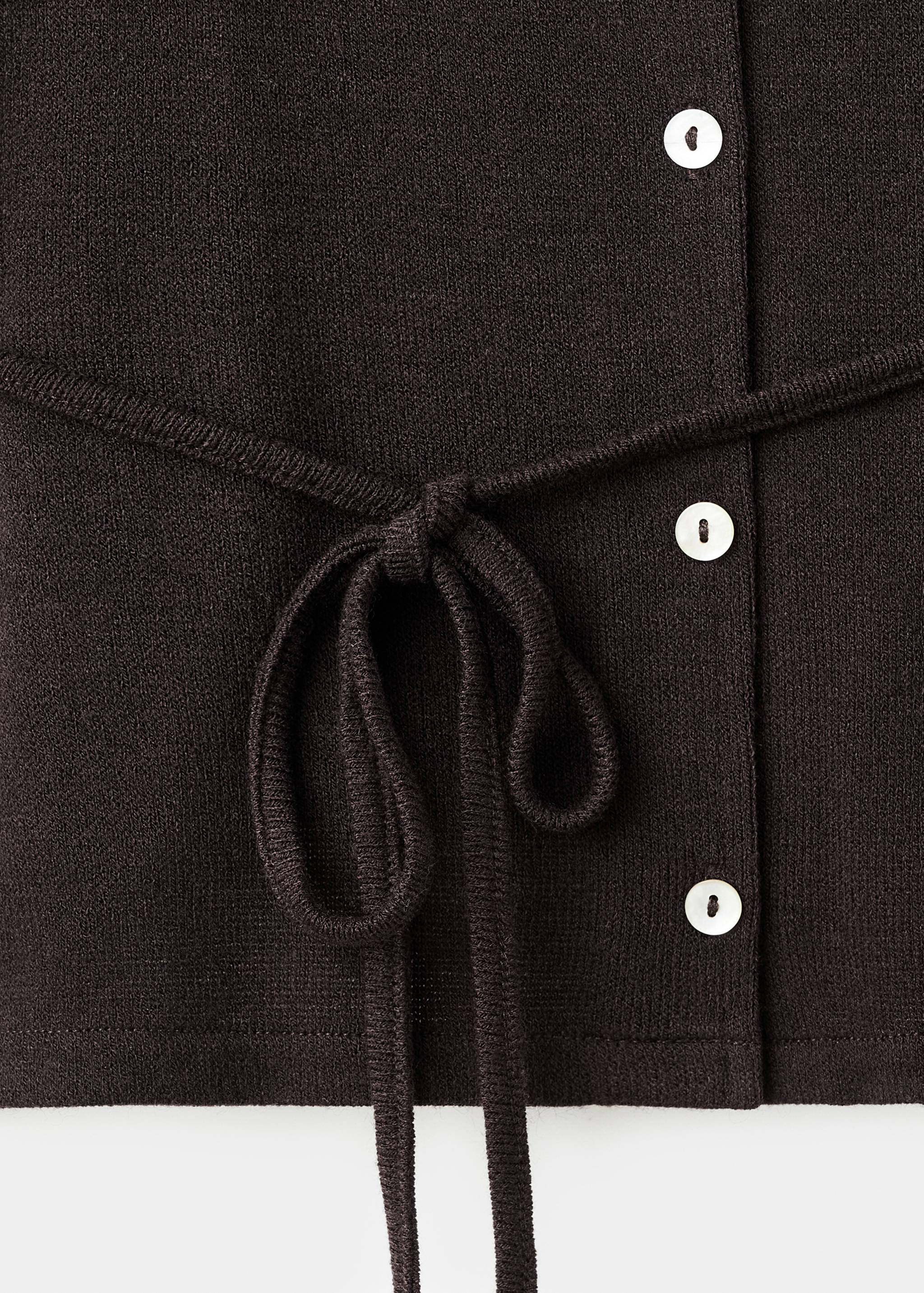 Вязаный кардиган с поясом - Деталь изделия 0