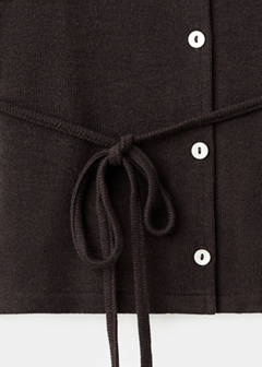 Knitted cardigan with bow — Brown 7