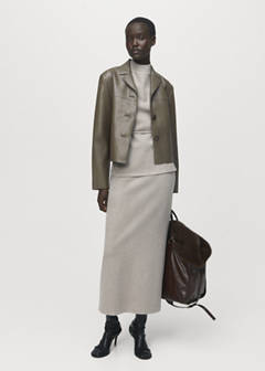 Turtleneck top with belt — Medium Brown 2