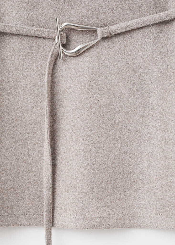 Turtleneck top with belt — Medium Brown