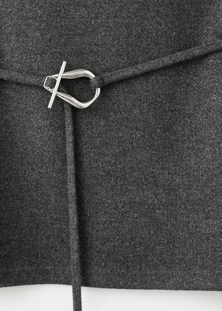 Turtleneck top with belt — Medium Heather Grey