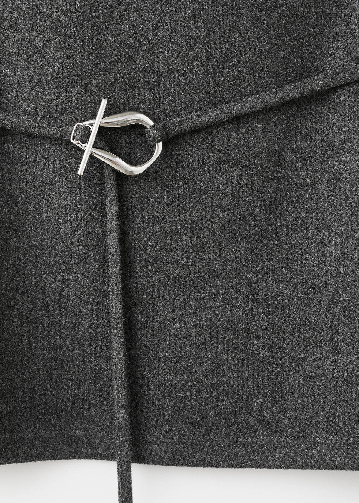 Turtleneck top with belt — Medium Heather Grey