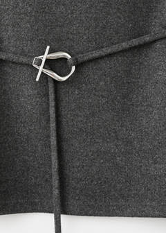 Turtleneck top with belt — Medium Heather Grey 7