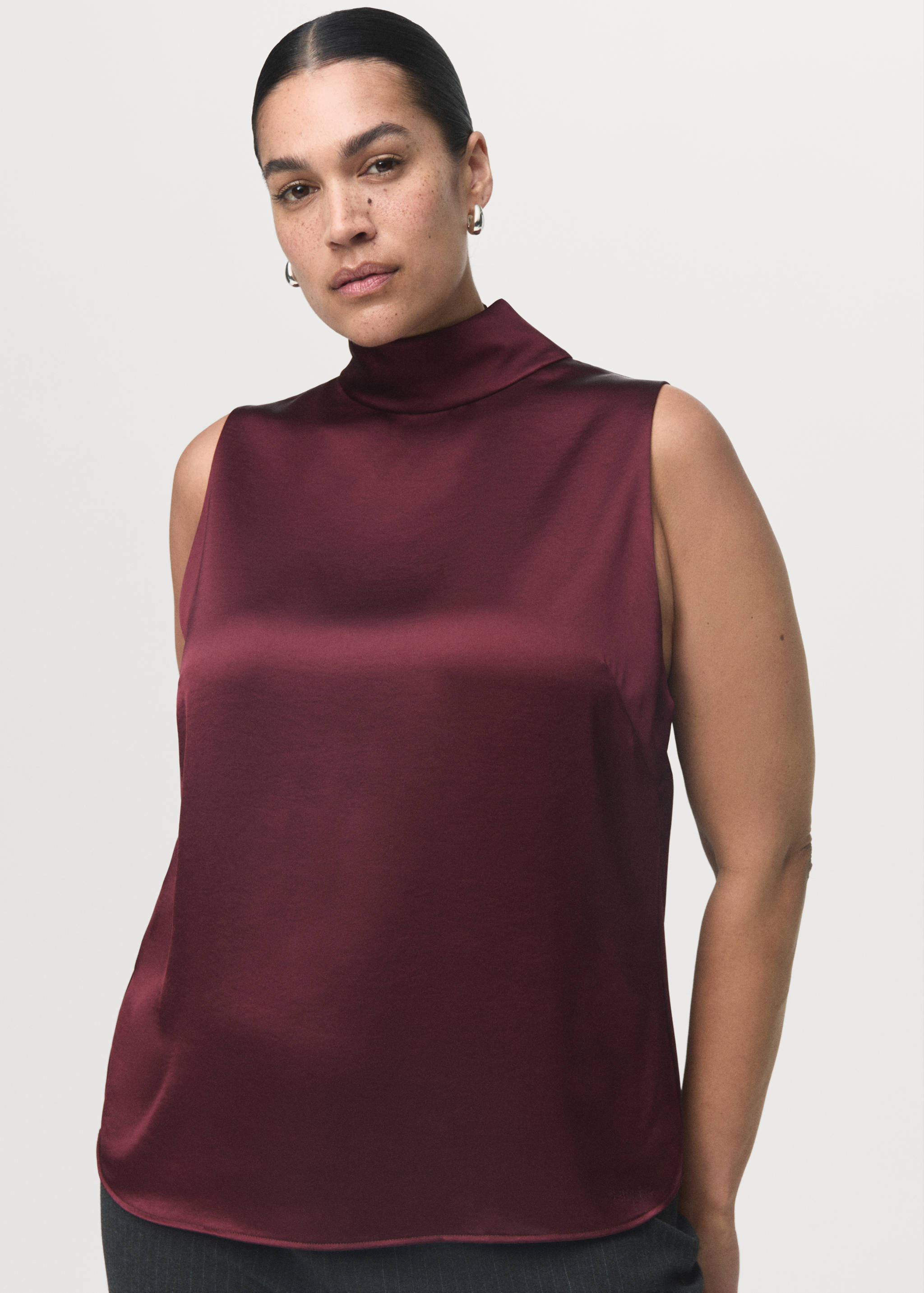 Blouse satinée col roulé - Détail de l'article 5