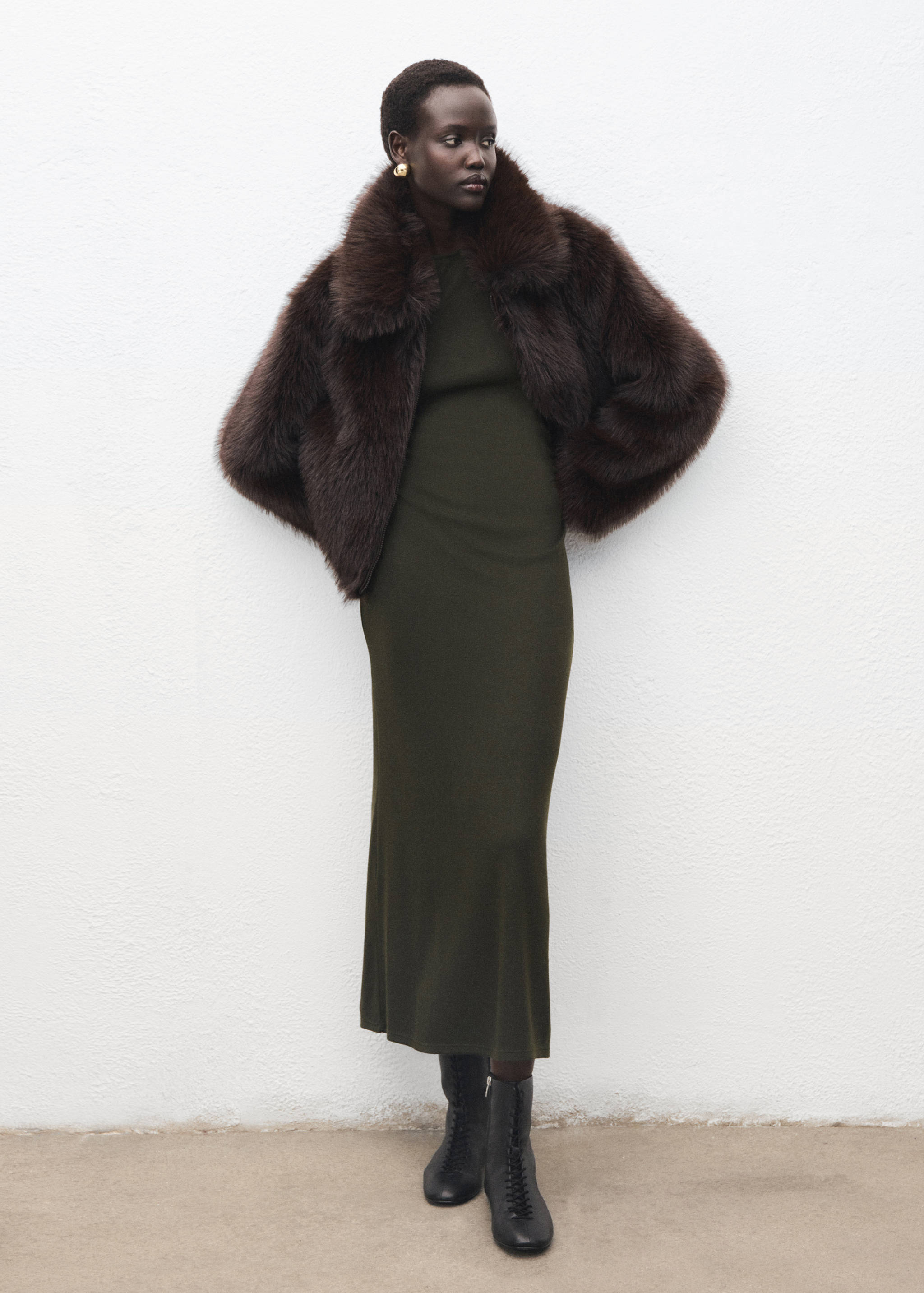 Robe en maille fine avec fronce latérale - Plan général