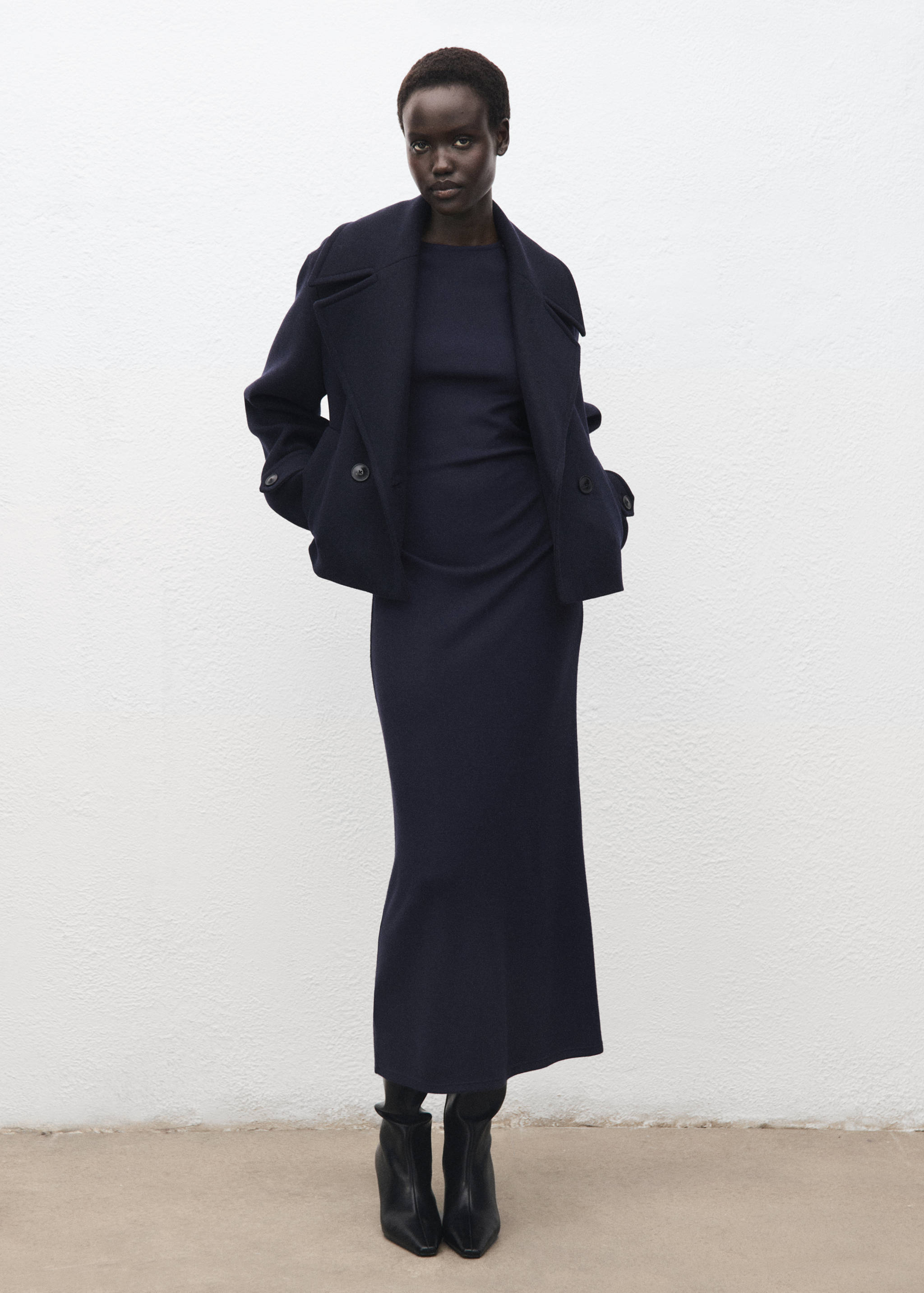 Robe en maille fine avec fronce latérale - Plan général