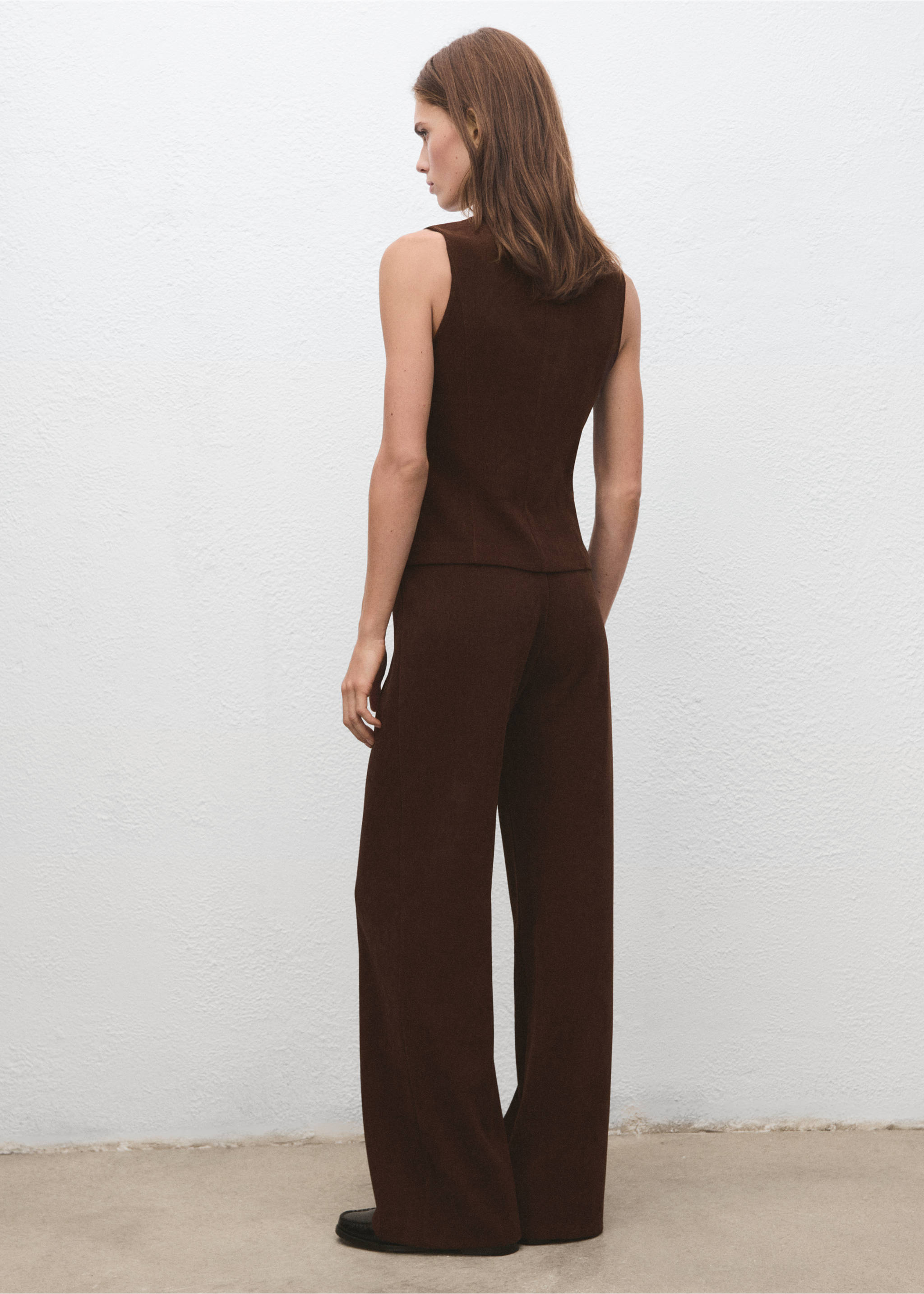 Corduroy suit waistcoat - Reverse of the article, Brown. Ref: 17037807-00.