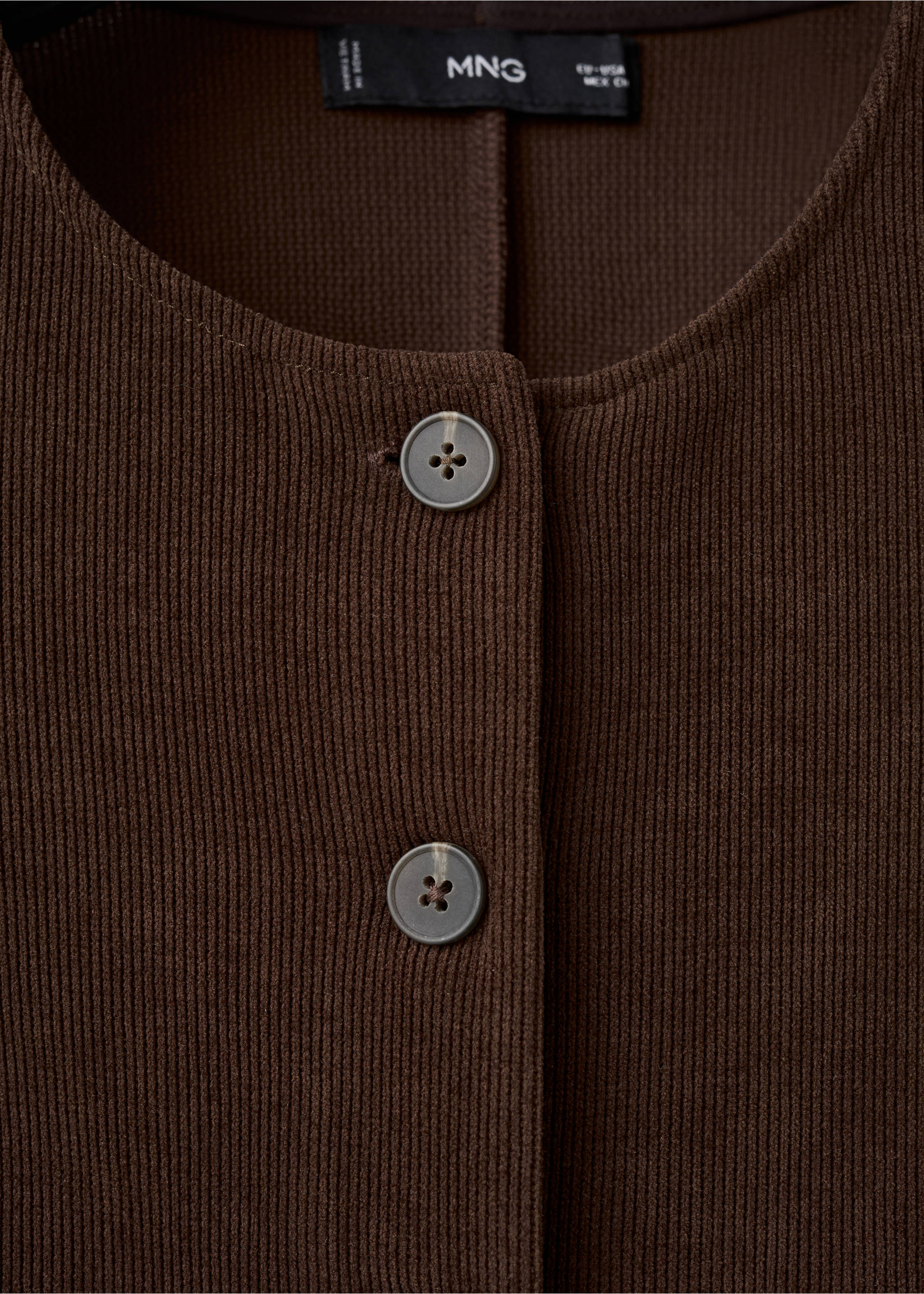 Corduroy suit waistcoat - Details of the article 8, Brown. Ref: 17037807-00.