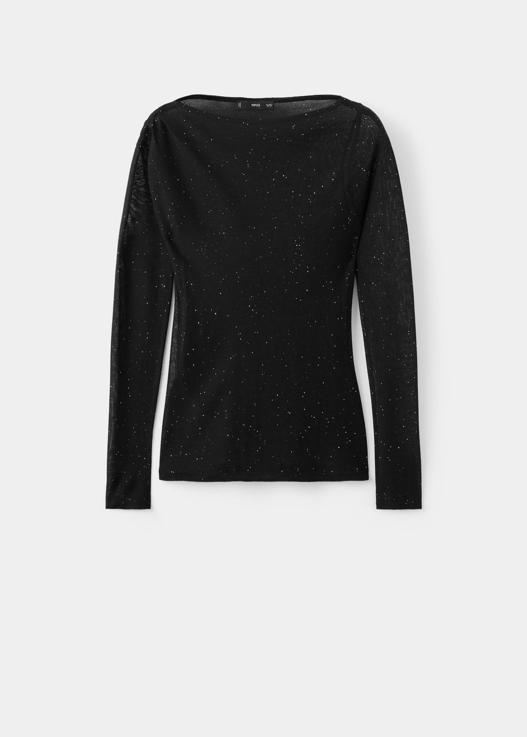 Parlak kayık yaka bluz - Modelsiz ürün