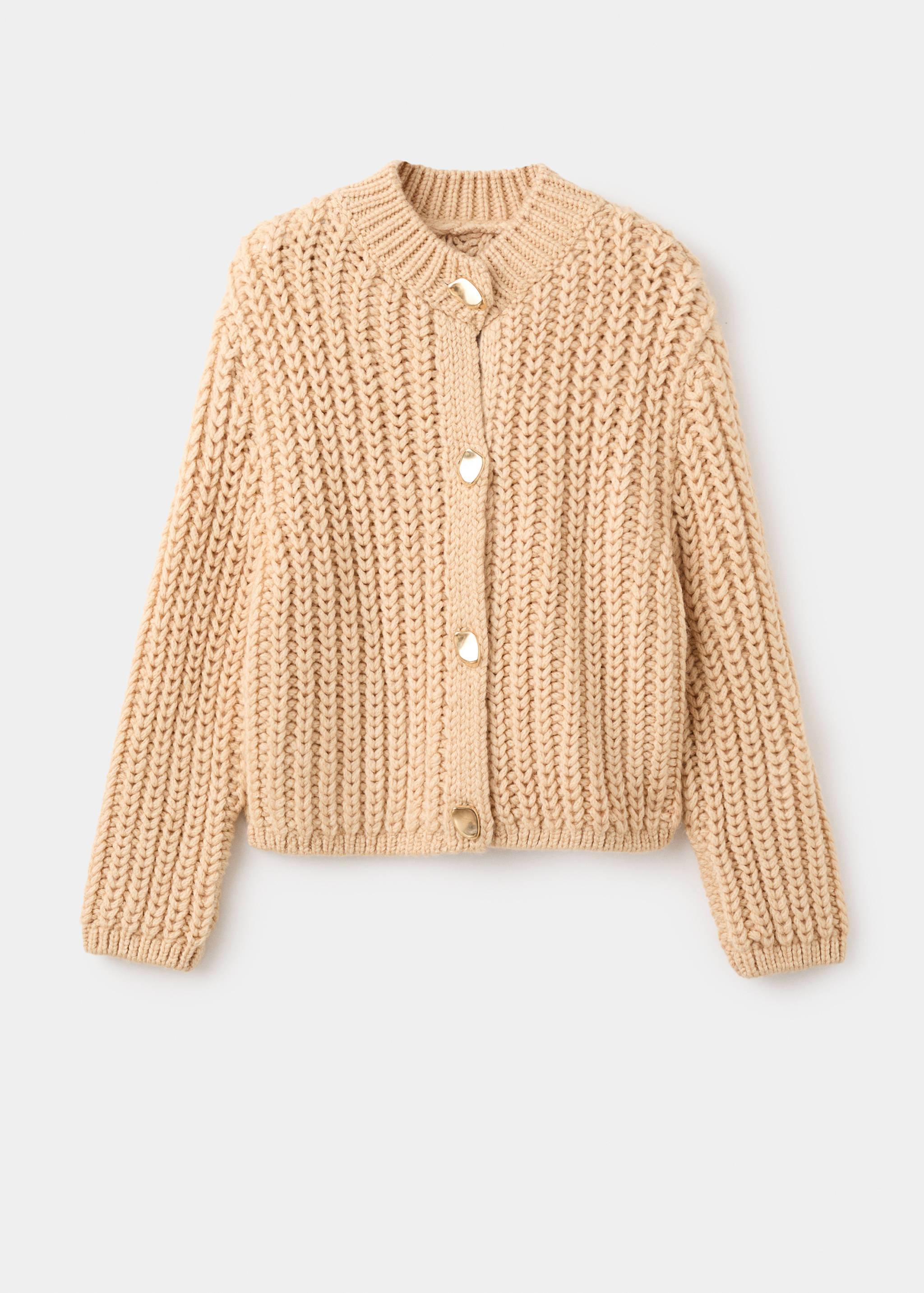 Chunky-knit cardigan with jewel buttons - Article without model