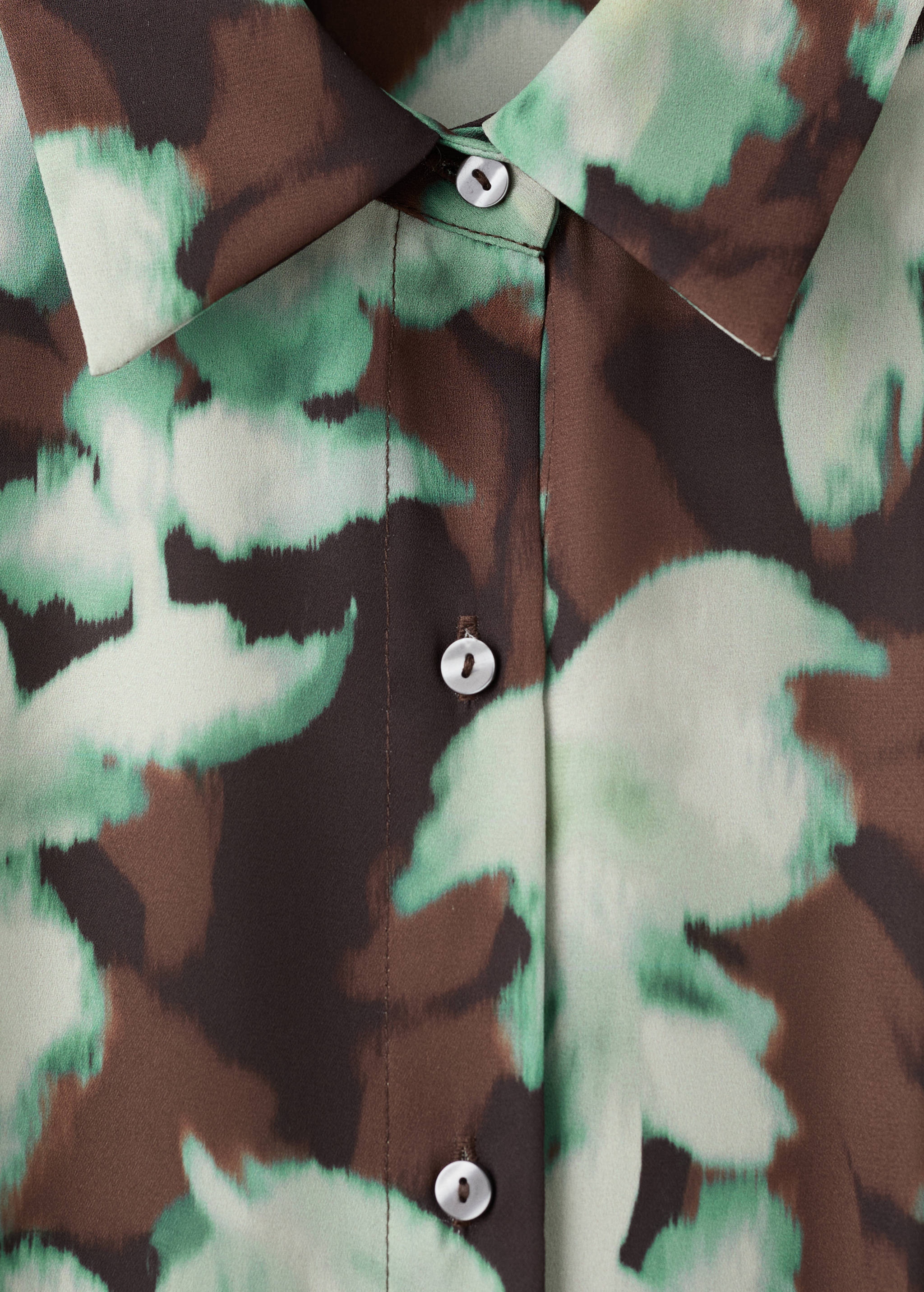 Printed shirt dress with belt - Details of the article 8