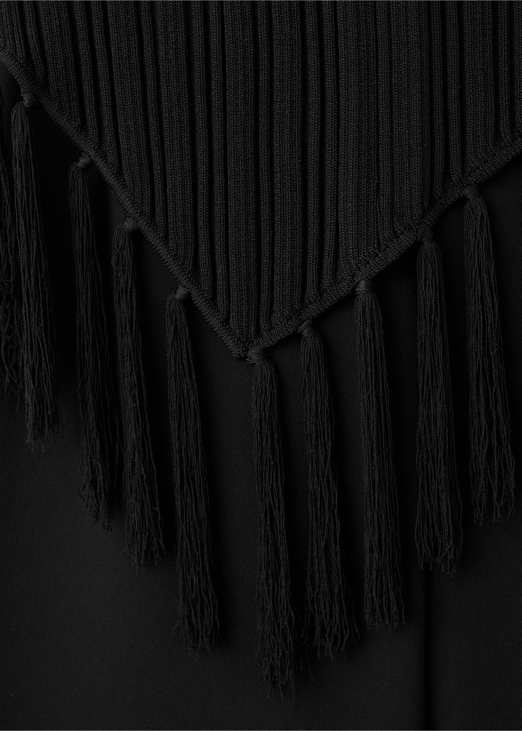 Fringed jumpsuit - Details of the article 8, Black. Ref: 17037883-00.