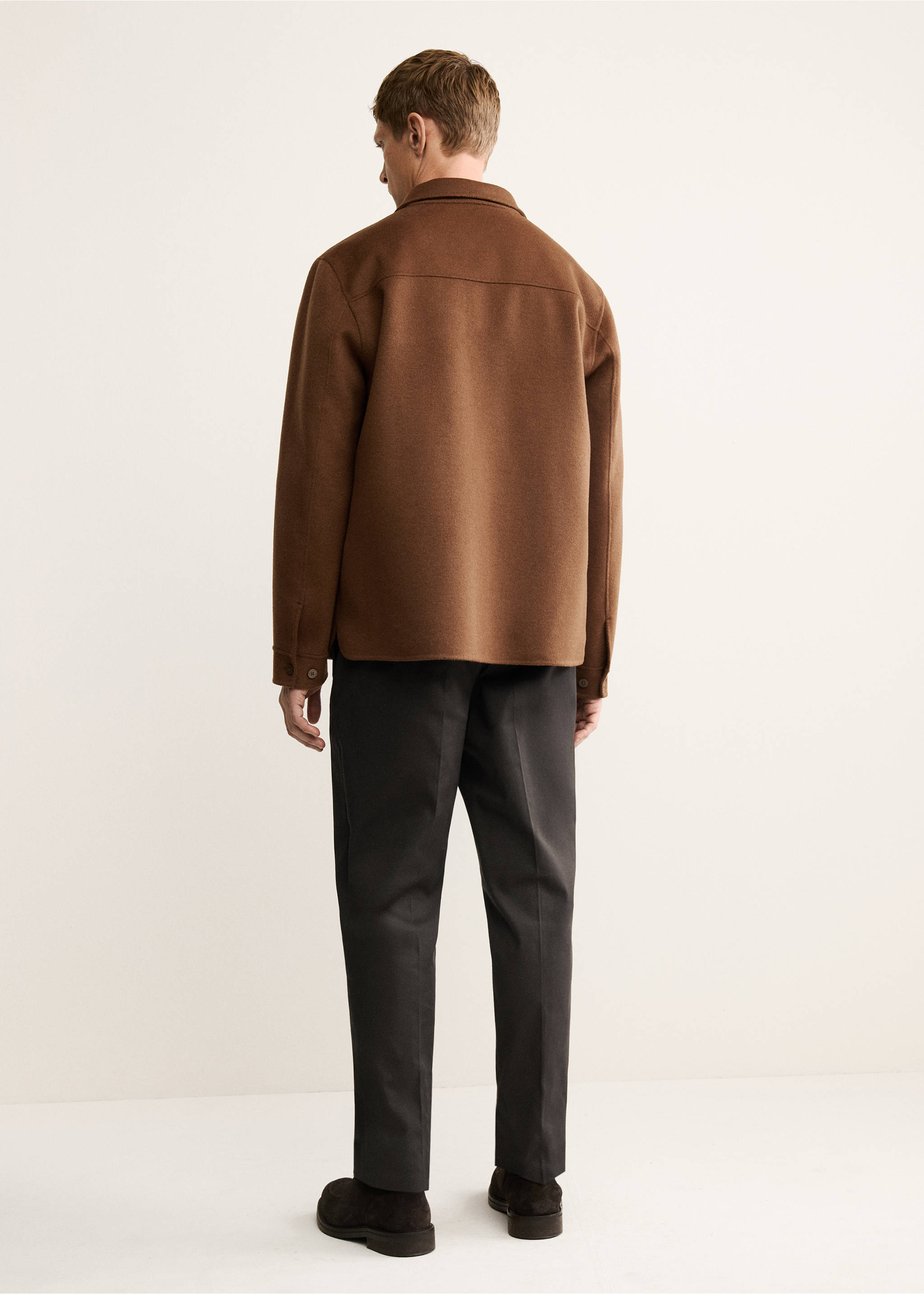 Handmade wool jacket with zip - Reverse of the article, Orange. Ref: 17037886-00.