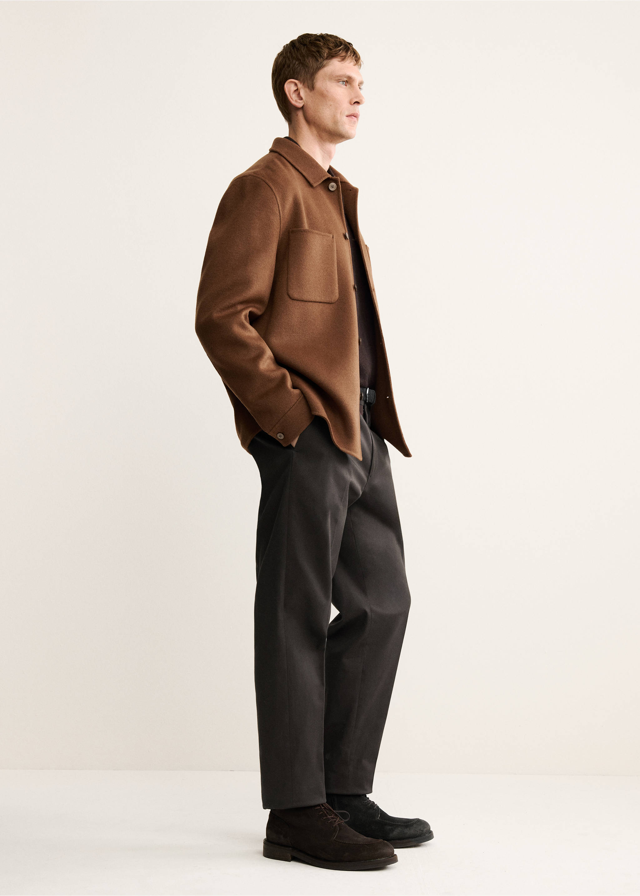 Handmade wool jacket with zip - Details of the article 2, Orange. Ref: 17037886-00.