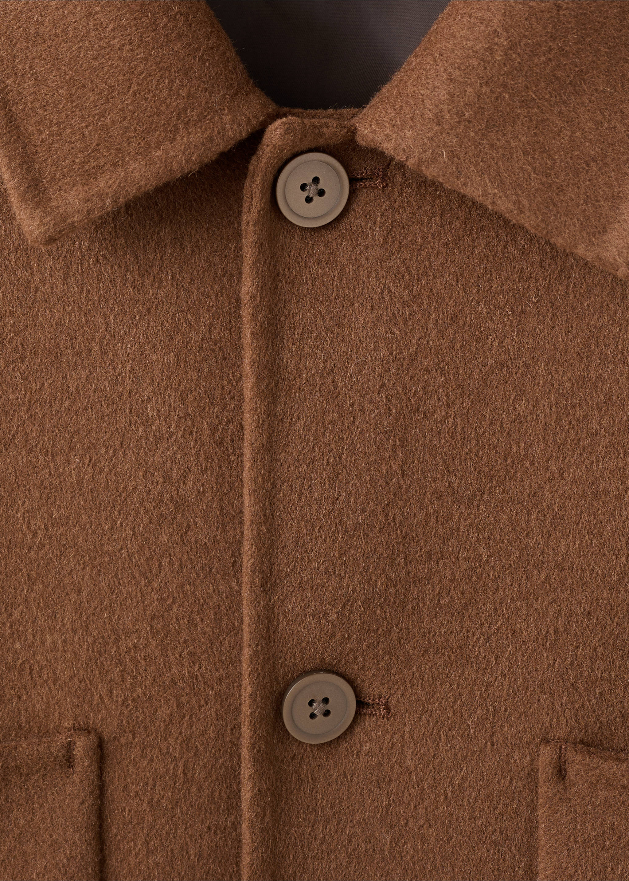 Handmade wool jacket with zip - Details of the article 8, Orange. Ref: 17037886-00.