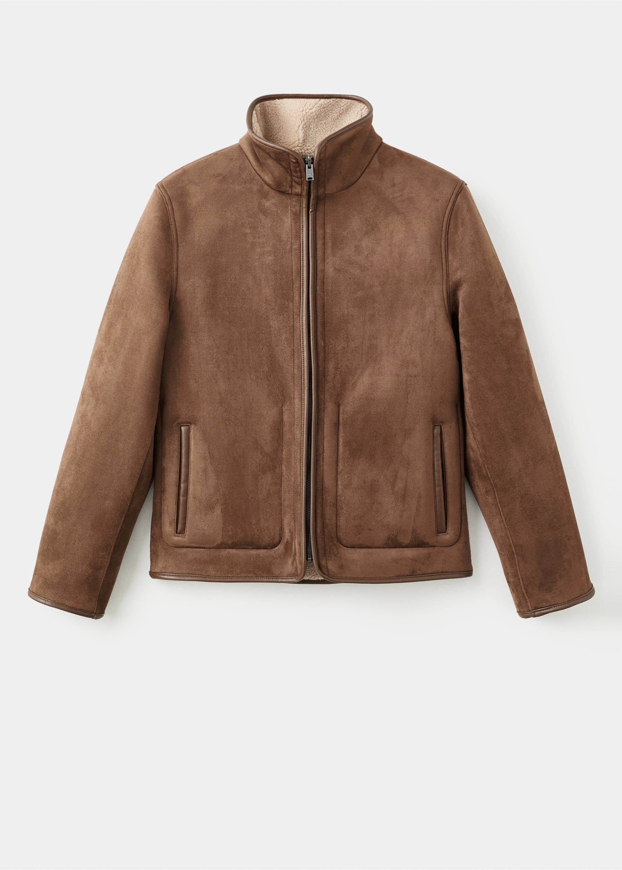 Veste réversible moutonnée - Article sans modèle, Cognac. Ref: 17037888-01.