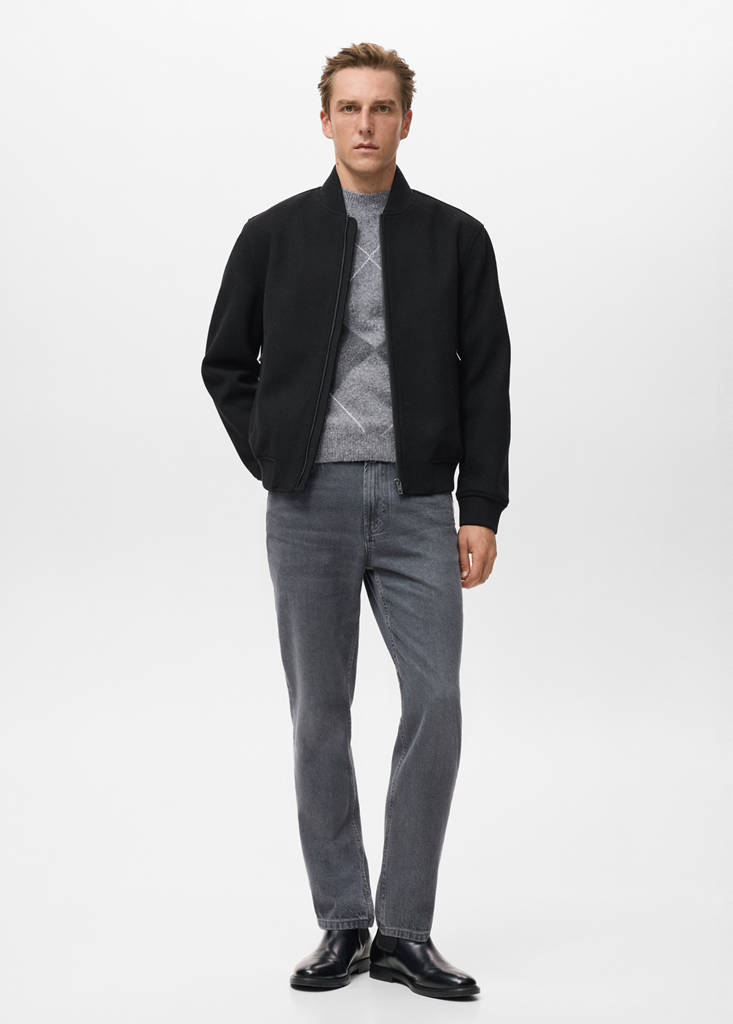 MANGO MAN - Veste bomber fermeture Éclair noir - XXL