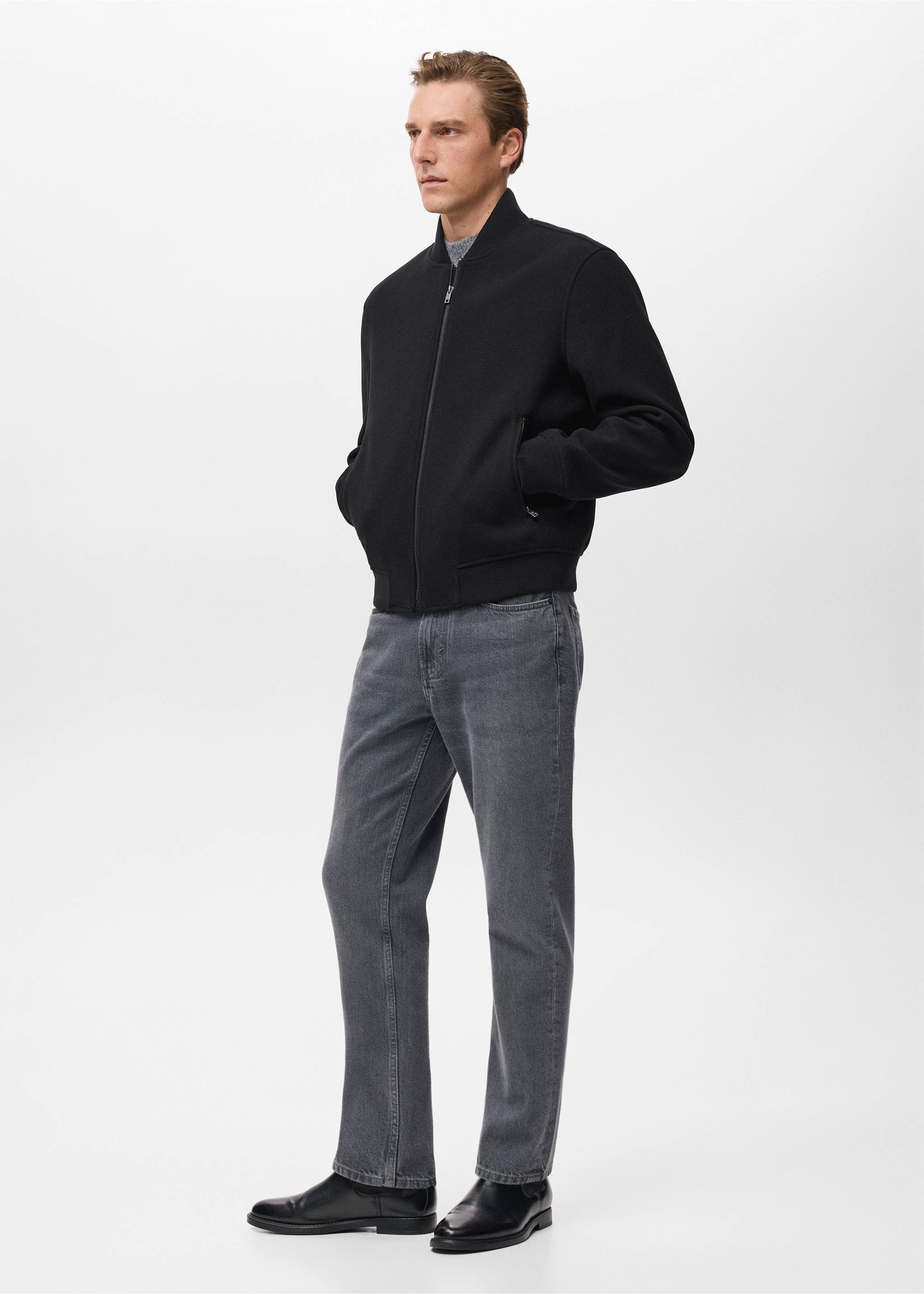 Куртка бомбер на молнии - Деталь изделия 2, Черный. Ref: 17037889-00.