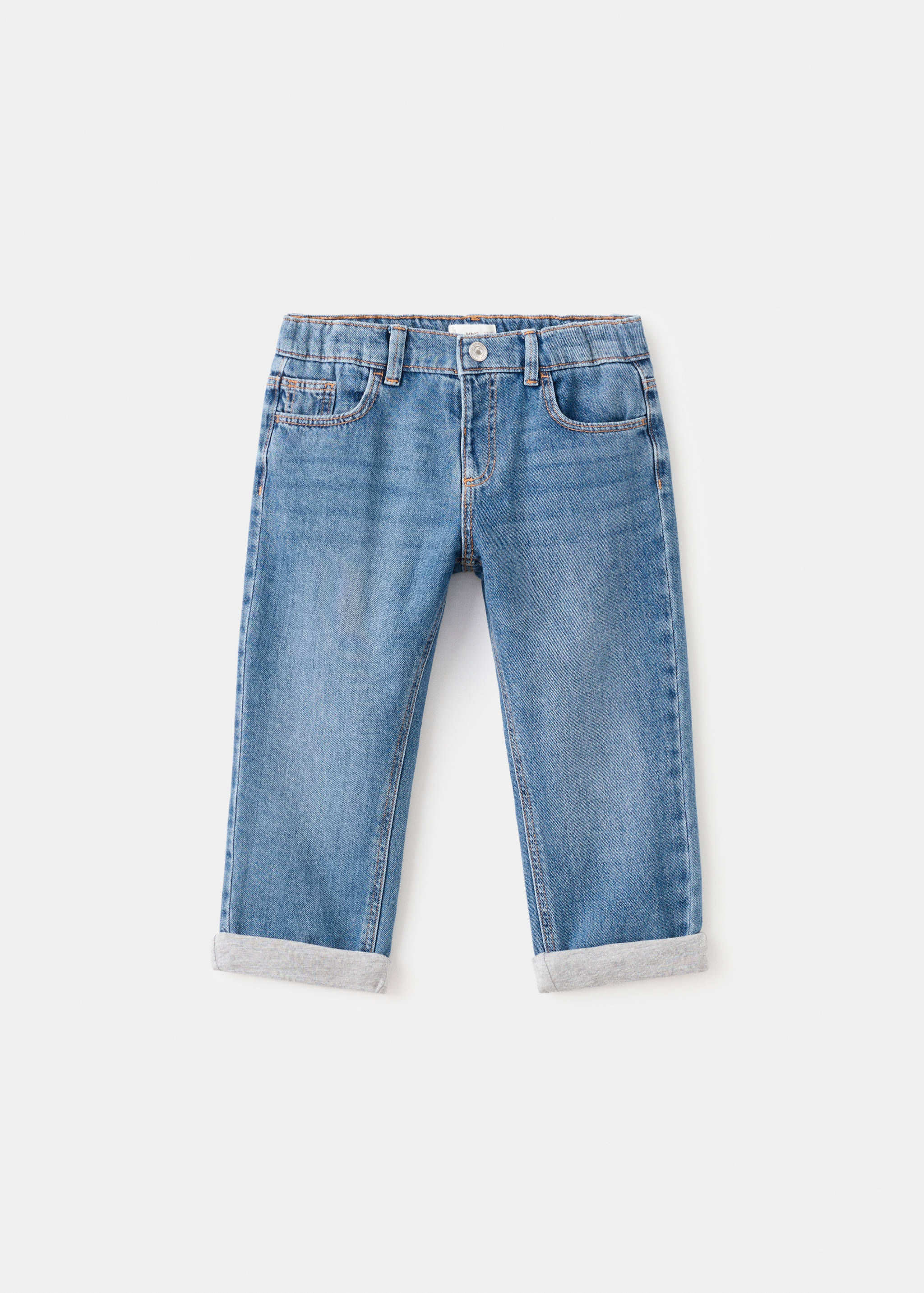 جينز مستقيم بطيات في الأسفل - منتج دون نموذج