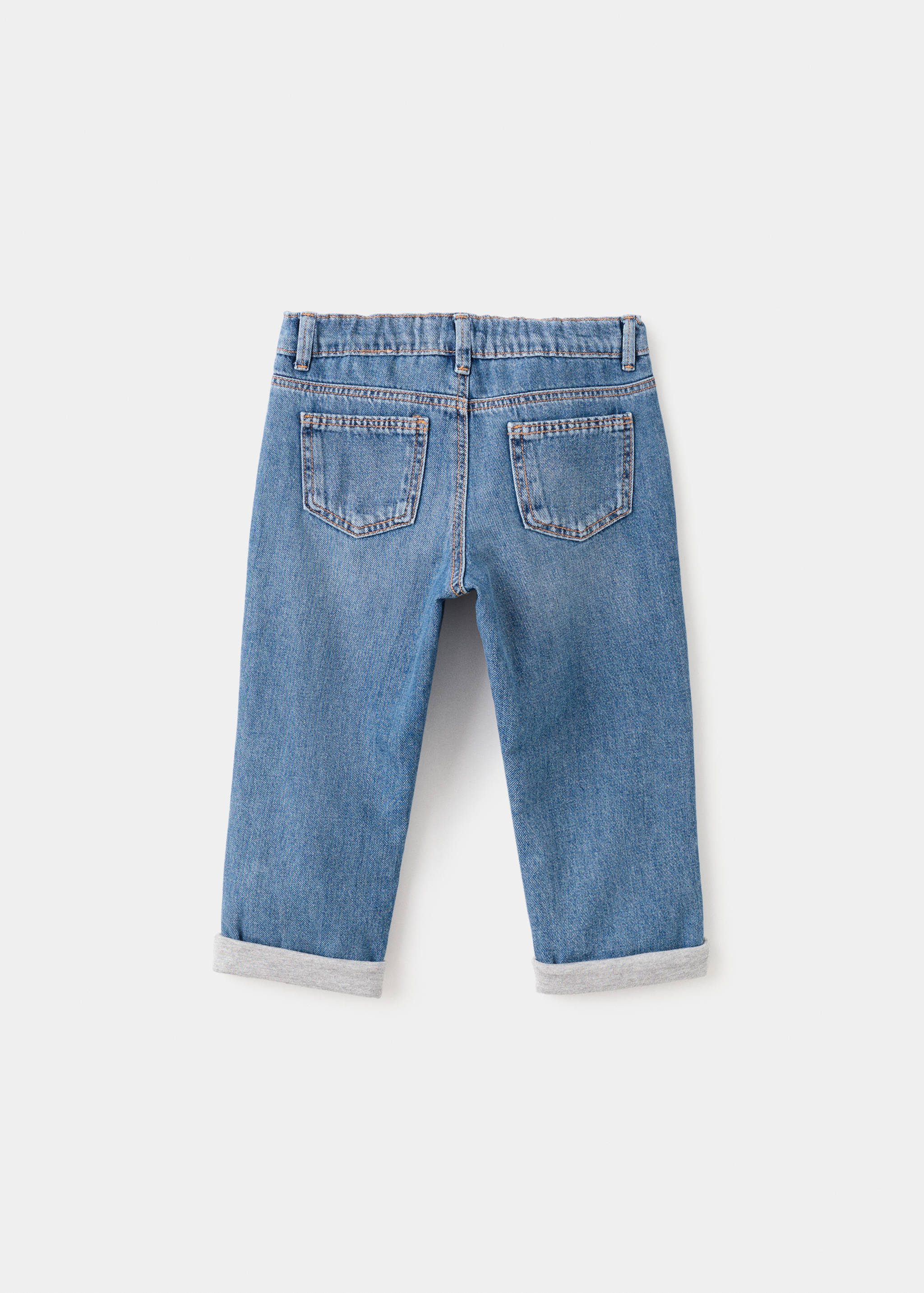 جينز مستقيم بطيات في الأسفل - الجهة الخلفية للمنتج