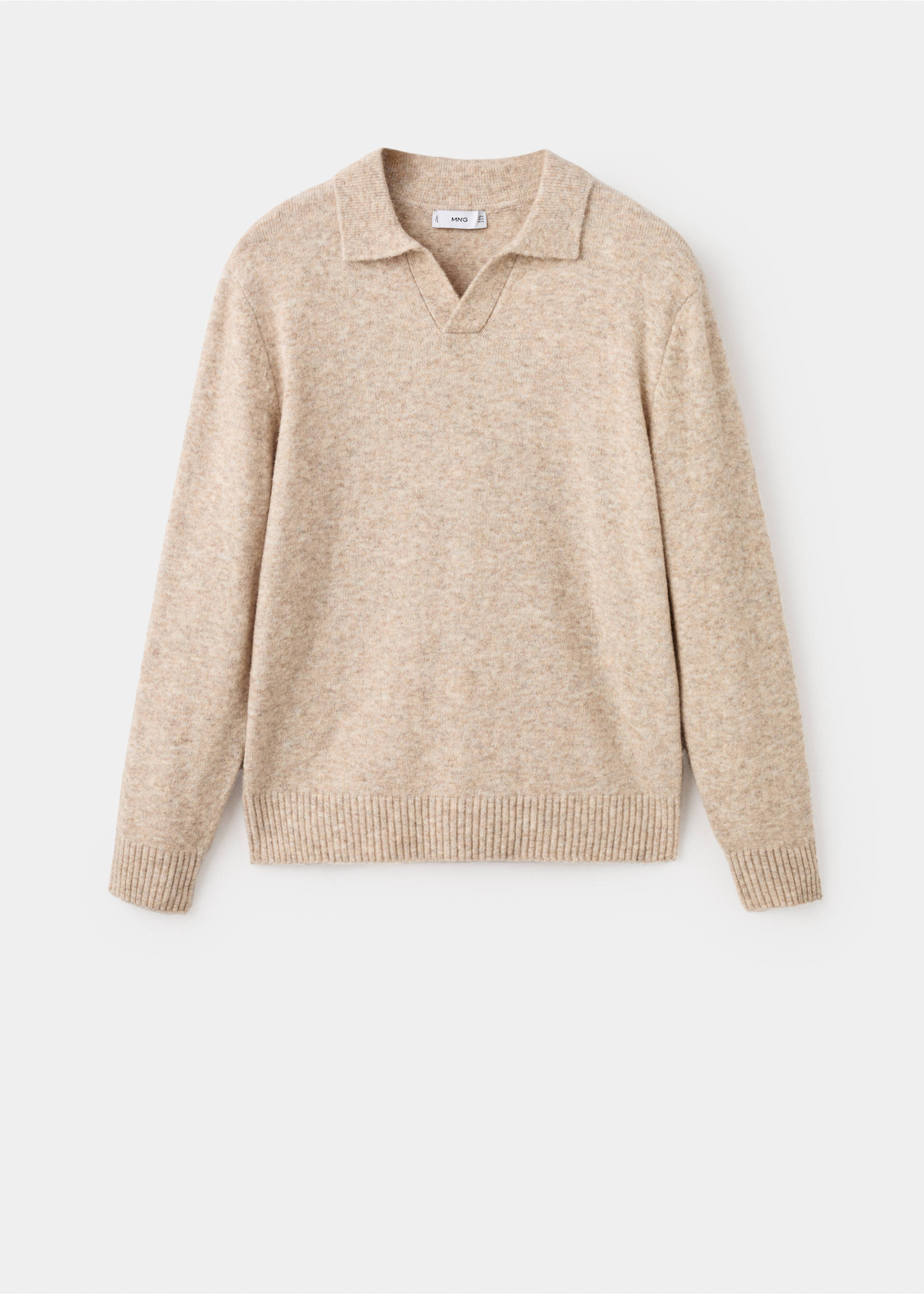 Knitted wool blend polo sweater - Article without model, Sand. Ref: 17037897-00.