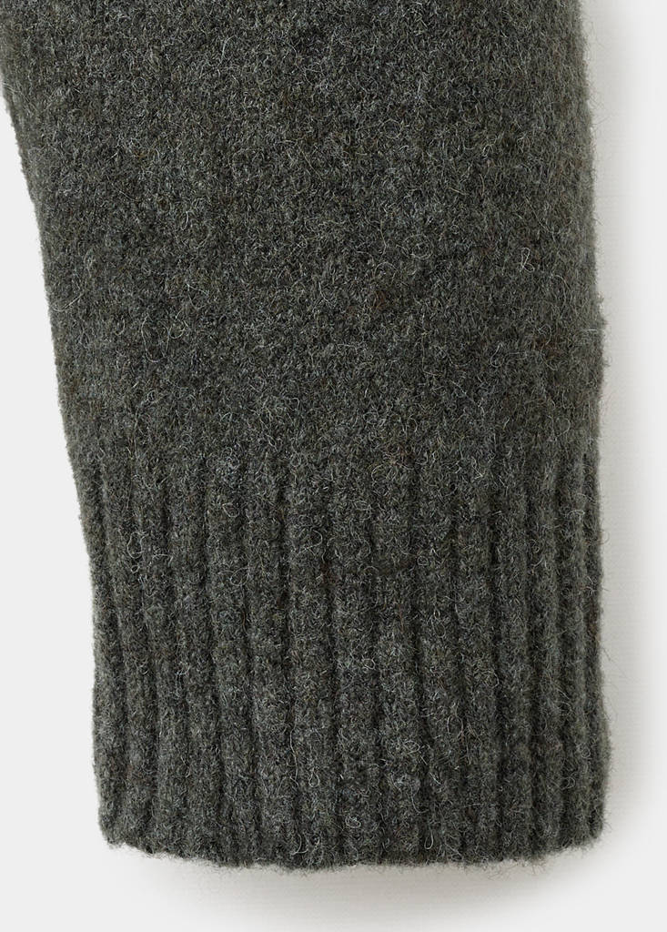 Knitted wool blend polo sweater — Dark Green