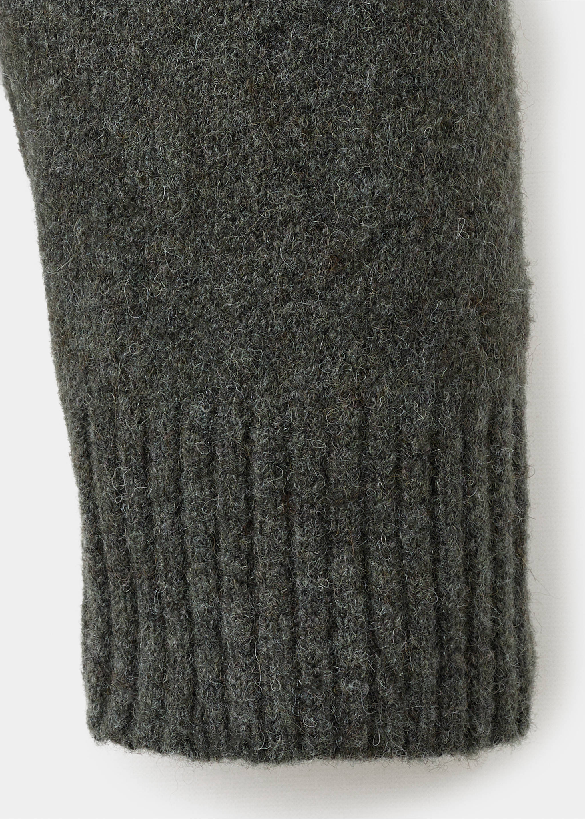 Knitted wool blend polo sweater - Details of the article 0, Dark Green. Ref: 17037897-00.