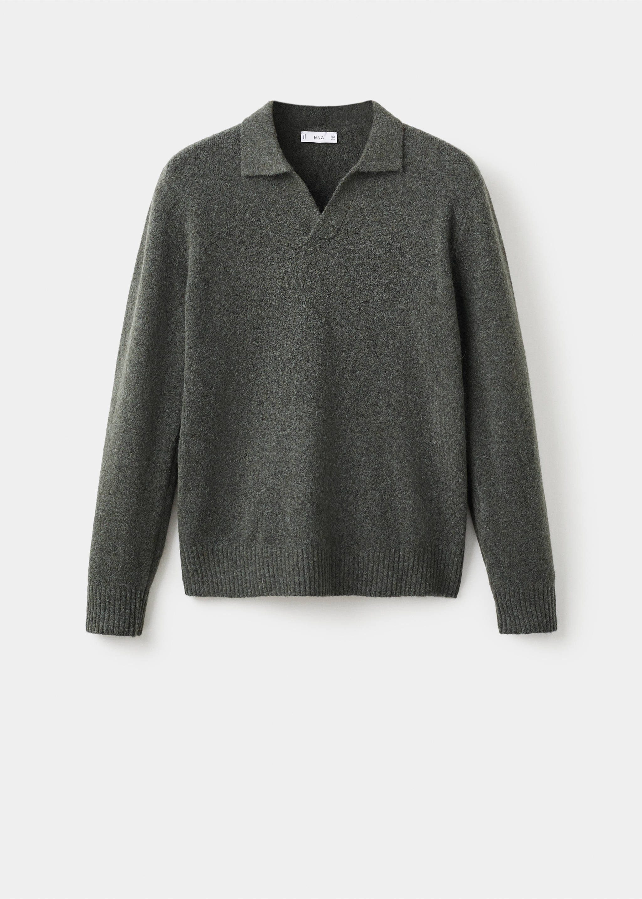 Knitted wool blend polo sweater - Article without model, Dark Green. Ref: 17037897-00.