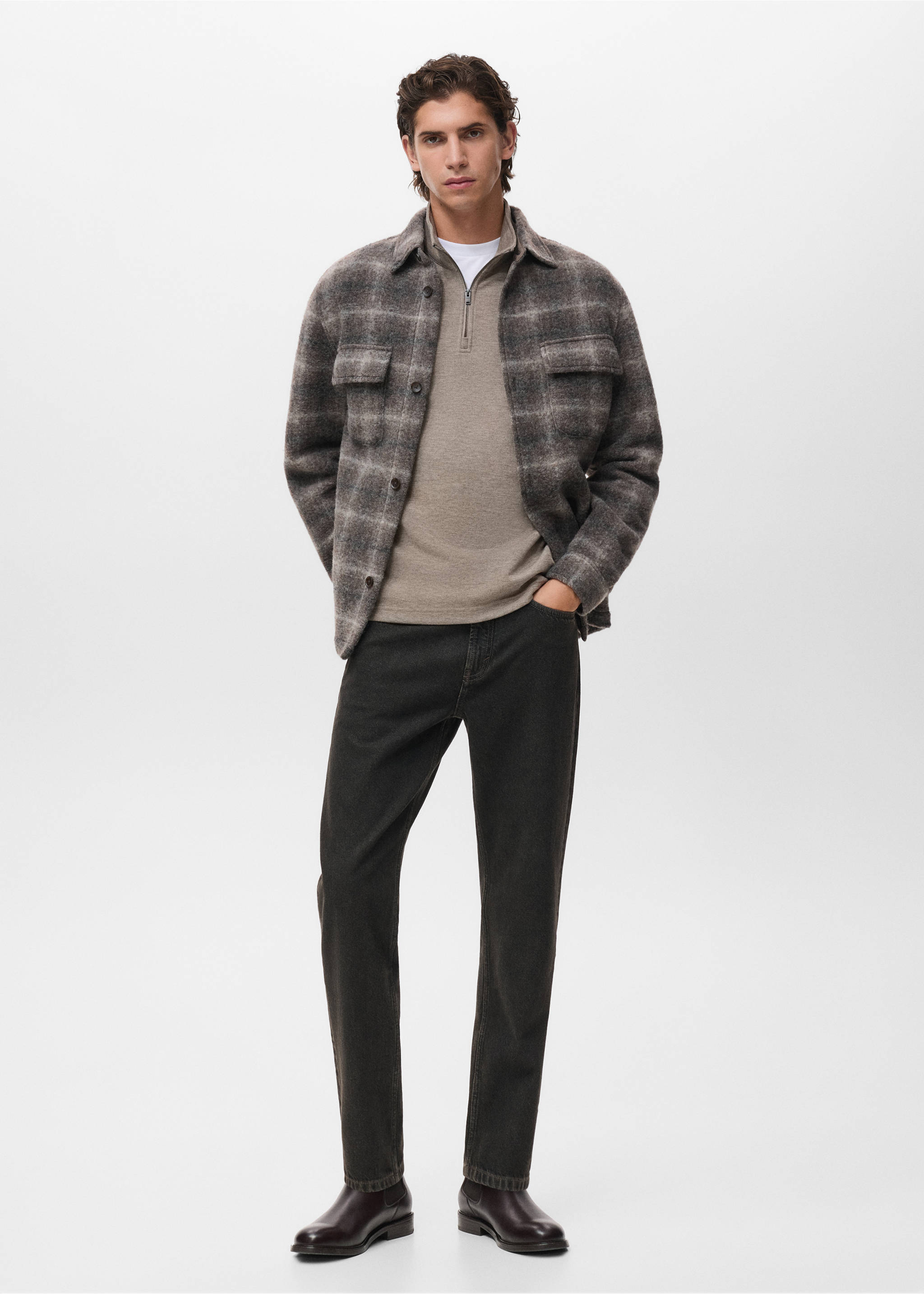 Sudadera cremallera regular fit - Plano general, Arena. Ref: 17037898-00.