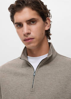 Regular-fit zip-up hoodie — Sand 4